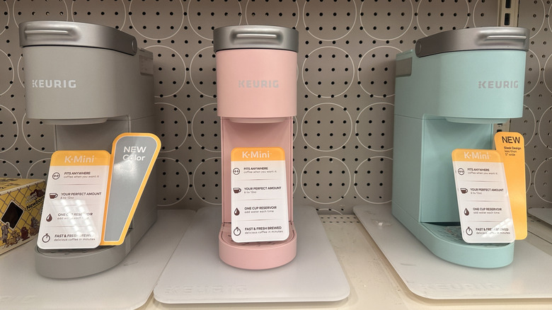 Different colored K-Minis on a store shelf