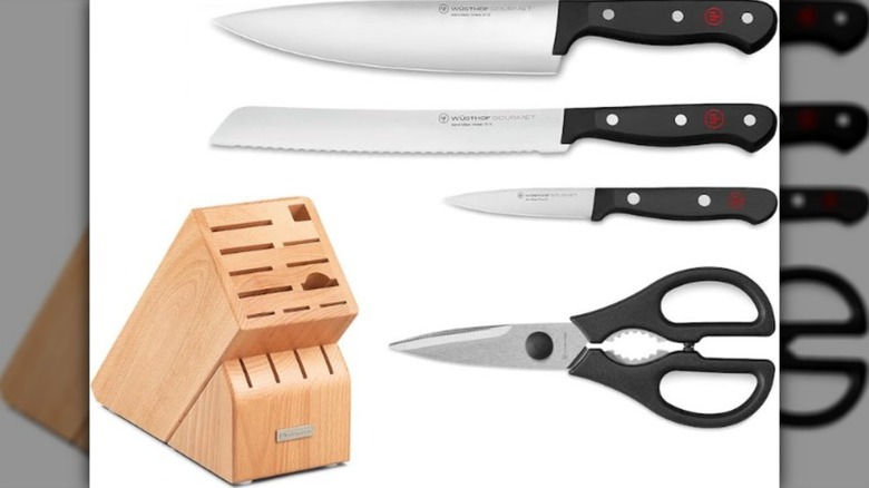 knives against white background