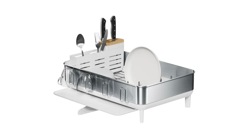 Costco Simplehuman Steel Frame Dishrack with Knife Block