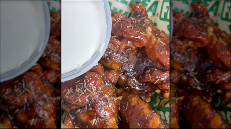 Plate of Wingstop Jamaican Jerk wings