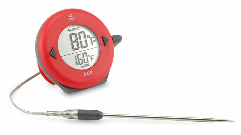 A red ThermoWorks DOT Simple Alarm Thermometer