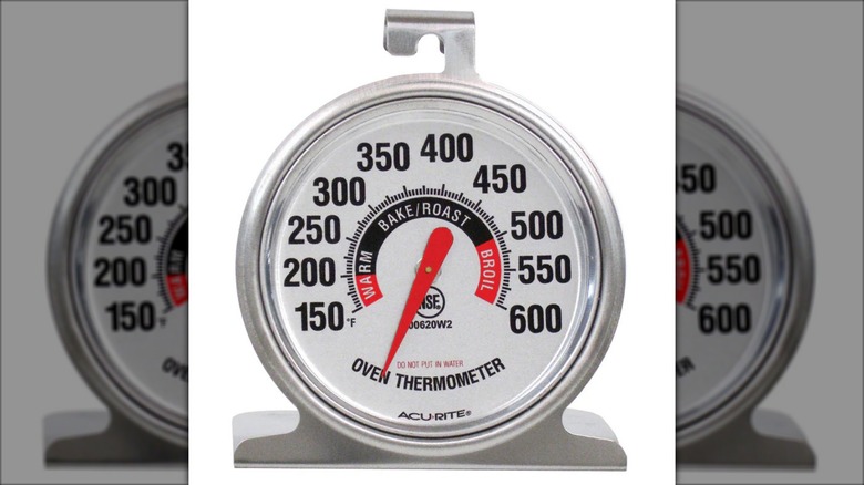 An Acurite Stainless Steel Oven Thermometer