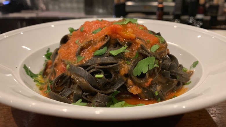 Squid ink pasta at Colapasta