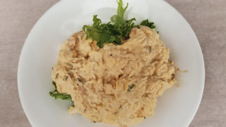 A plate of Kickin' Kay Lynne chicken salad.
