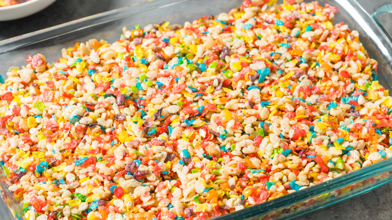 Rice krispies treats in pan