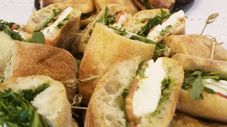 Pesto caprese sandwiches