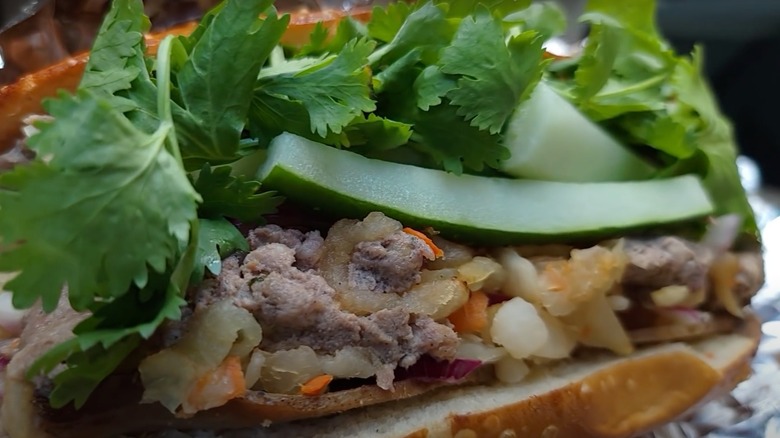 Closeup on banh mi
