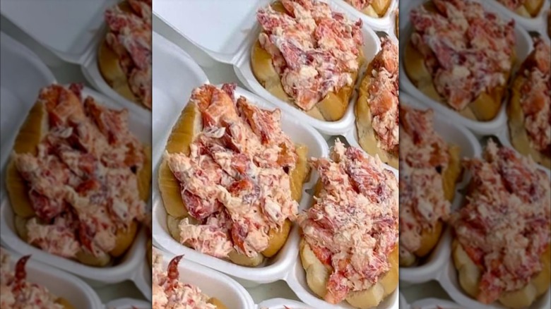 Lobster rolls in Styrofoam containers