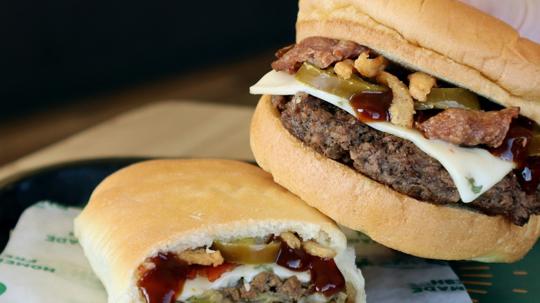 A Runza and a hamburger