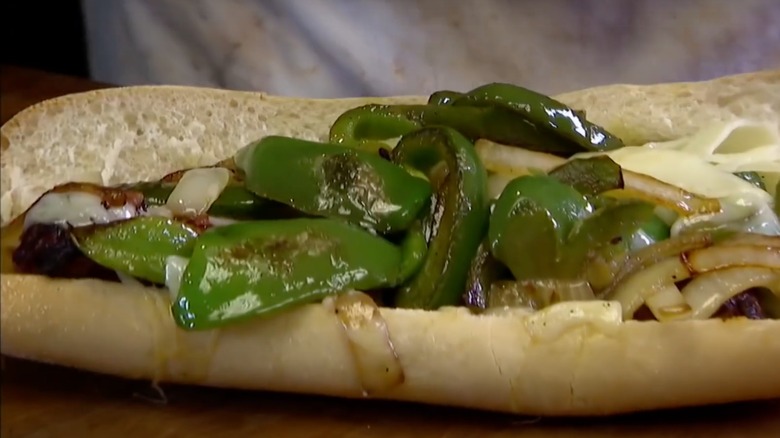Sausage and peppers sandwich
