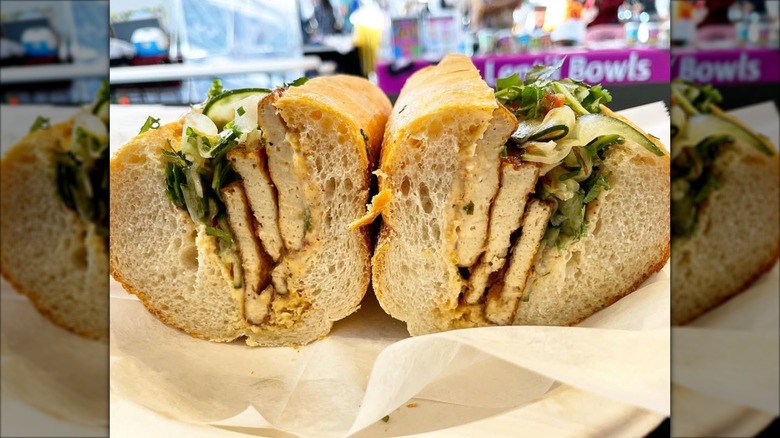 Two halves of a sandwich