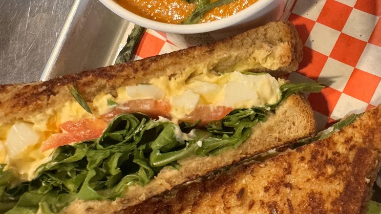 A soup and sandwich