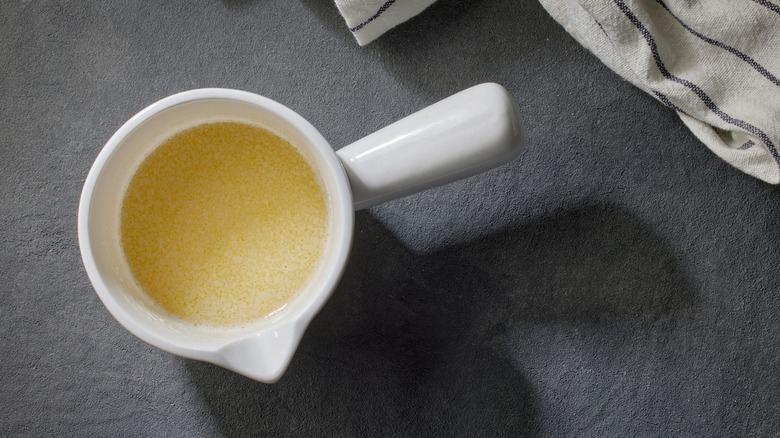 Crock of melted butter