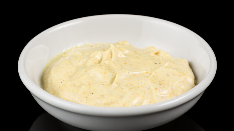 Curry mayo sauce in a bowl