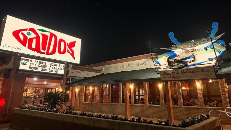 Exterior of Gaido's brightly lit at night
