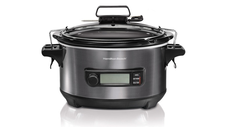 The product image of the Hamilton Beach Temp Tracker, with a sleek metallic finish.