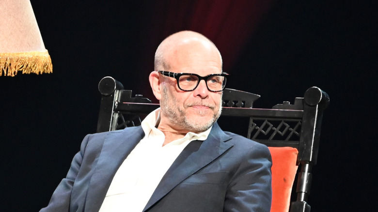 Alton Brown speaks at a public event