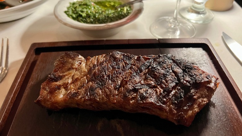 Steak and chimichurri from Carlitos Gardel