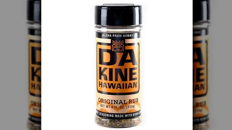 a shaker of De Kine Hawaiian Orginial Rub on a white background
