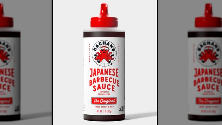 A bottle of Bachan's The Original Japanese Barbecue Sauce on a white background