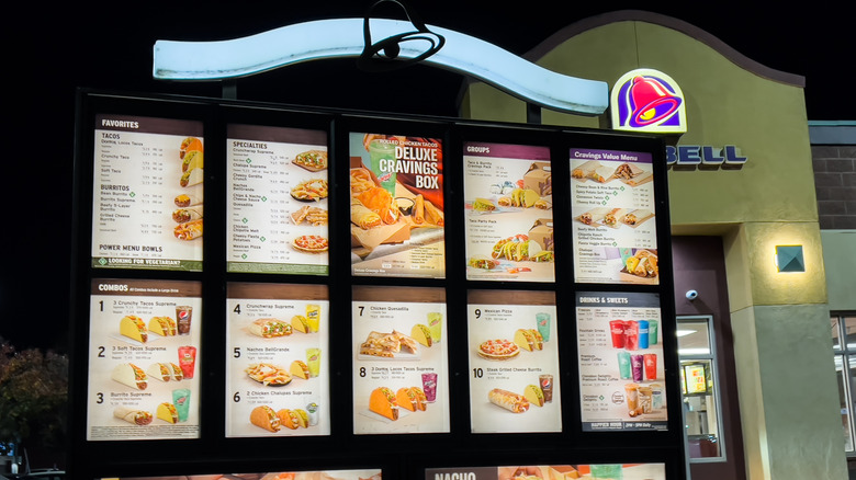 Taco Bell drive-thru menu