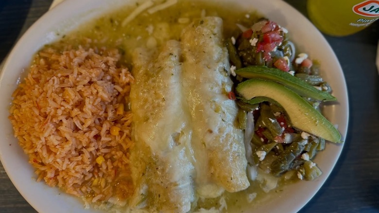 Enchiladas suizas platter from La Cocina de Consuelo.