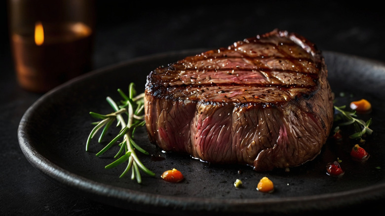 Grilled steak on a plate