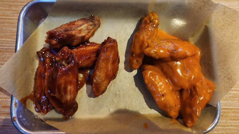 Five sweet barbecue and five medium wings at buffalo wild wings