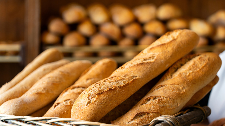 Fresh baguettes at in-store bakery