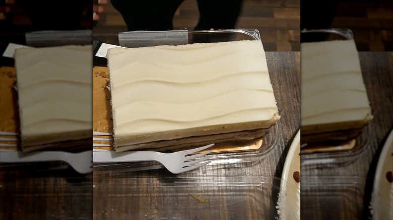 Marketside Chantilly and Berries Bar Cake on a plastic tray