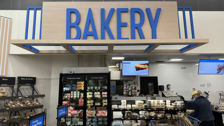 Bakery department inside a Walmart store.