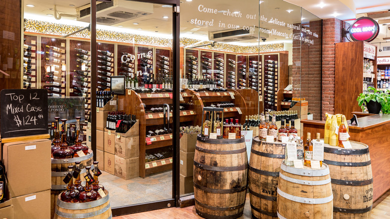 Wine bottles on display at Astor Wine & Spirits