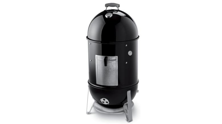 Black smoker with small silver door