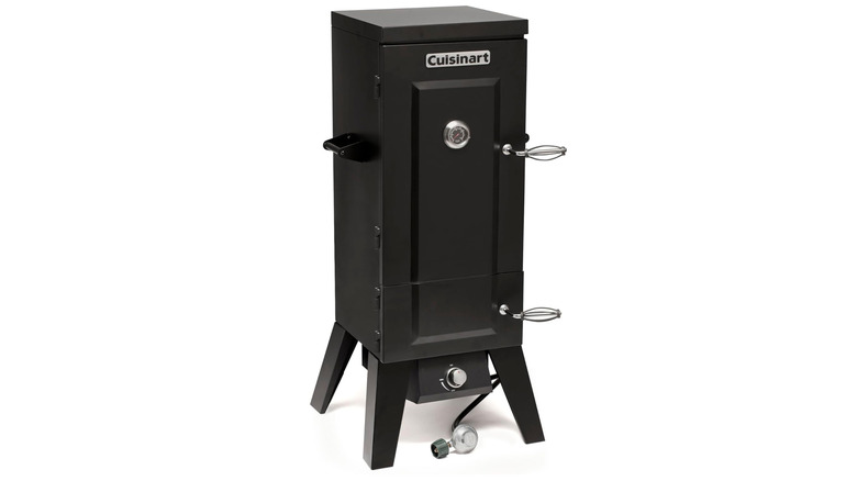 Black tall smoker with closed door