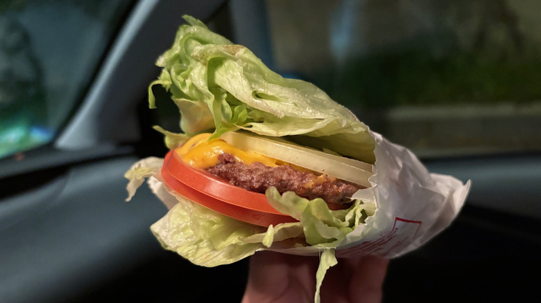 Protein-style cheeseburger at In-N-Out
