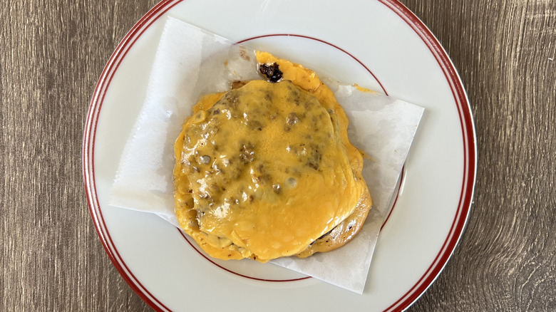 In-N-Out Flying Dutchman burger on plate