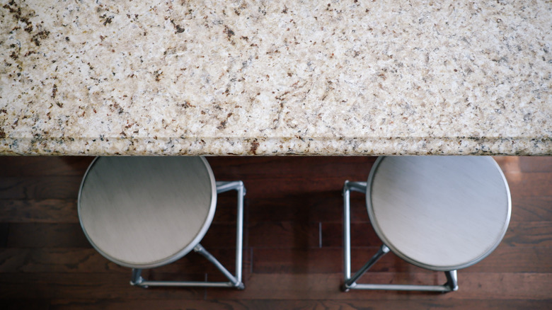 natural granite counter with a matte finish