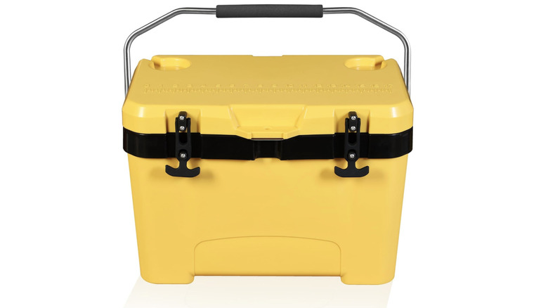 Yellow Jacket Ice Cooler against a white background