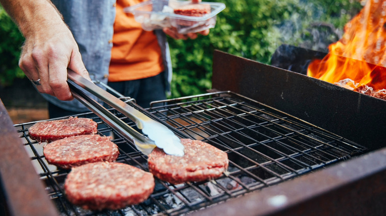 Burgers on the grill