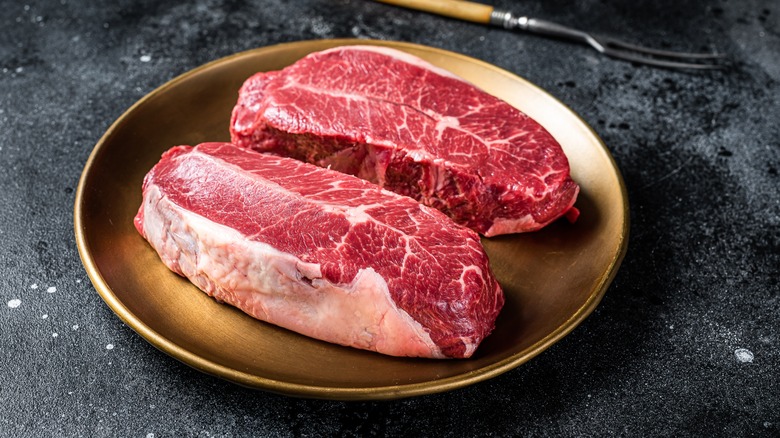 Blade steaks on a plate