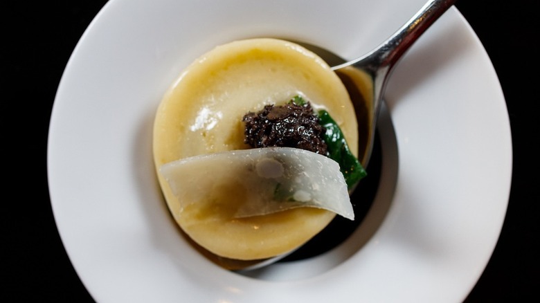 black truffle, Parmesan, and romaine dish