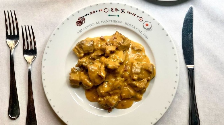 A lamb dish from Armando al Pantheon in Rome