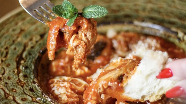 A bowl of rigatoni from Osteria Nuvolari in Rome