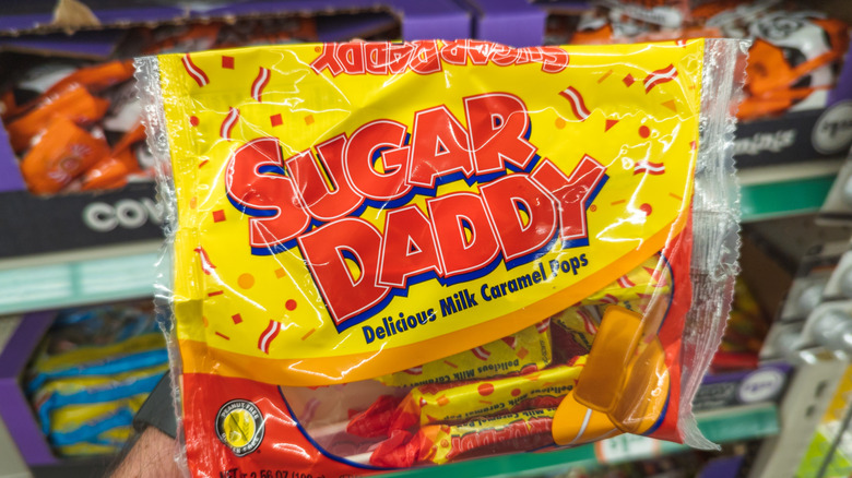 A bag of Sugar Daddy candies.