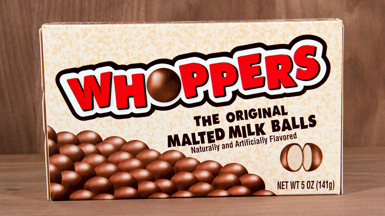 A box of Whoppers Malted Milk Balls.