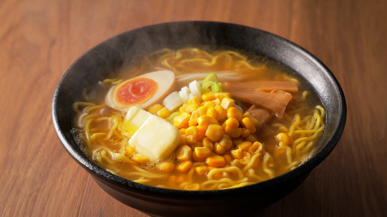 A bowl of miso ramen with butter