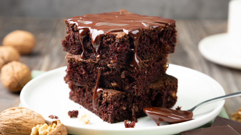 Stack of brownies