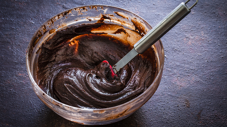 A bowl of brownie batter