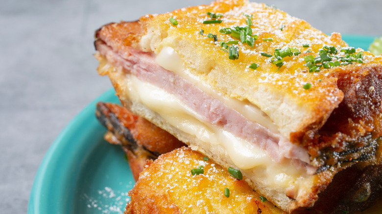 Close up of a Monte Cristo sandwich