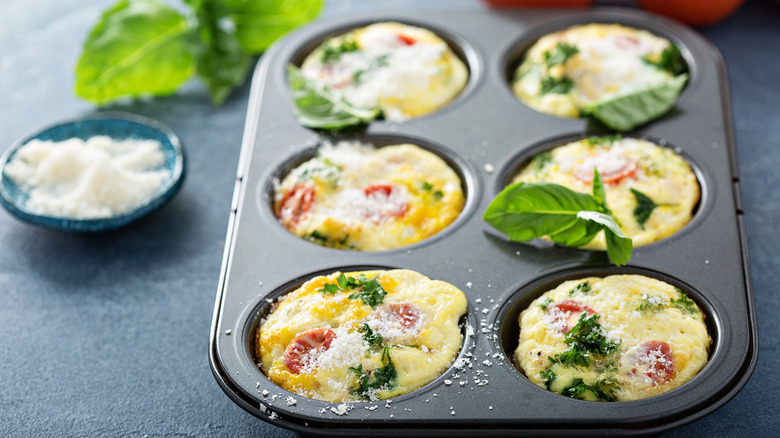 Mini frittatas in a muffin pan